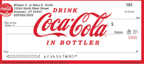 History of Coca-Cola Personal Checks